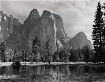 ANSEL ADAMS (1902-1984) Cathedral Spires and Rocks, Late Afternoon. Circa 1948; printed after 1974 by Alan Ross.                                 